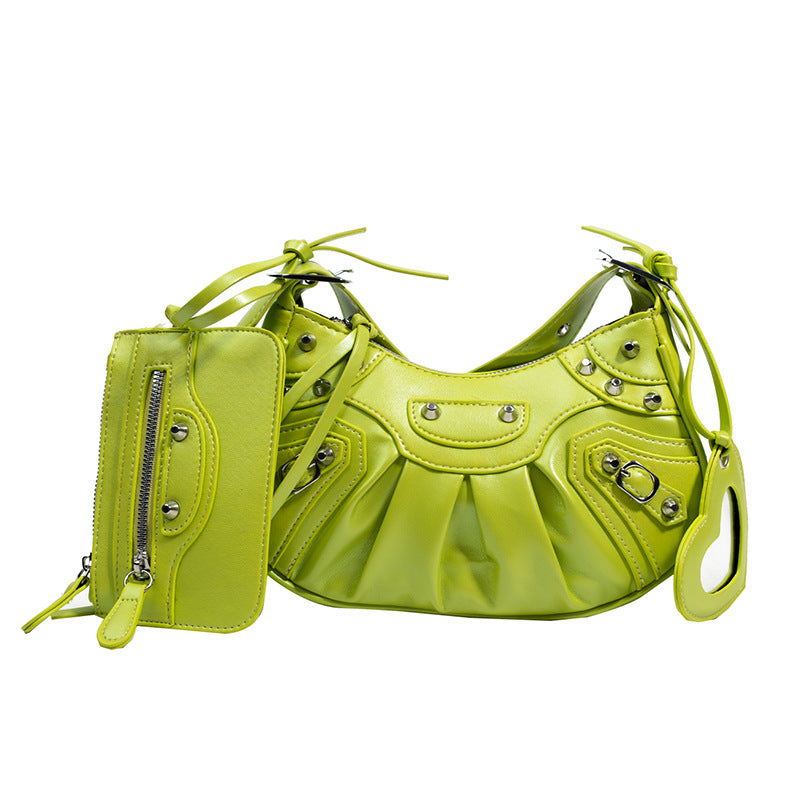 Classic Rivet Motorcycle Three-in-one January Underarm Women's Messenger Bag