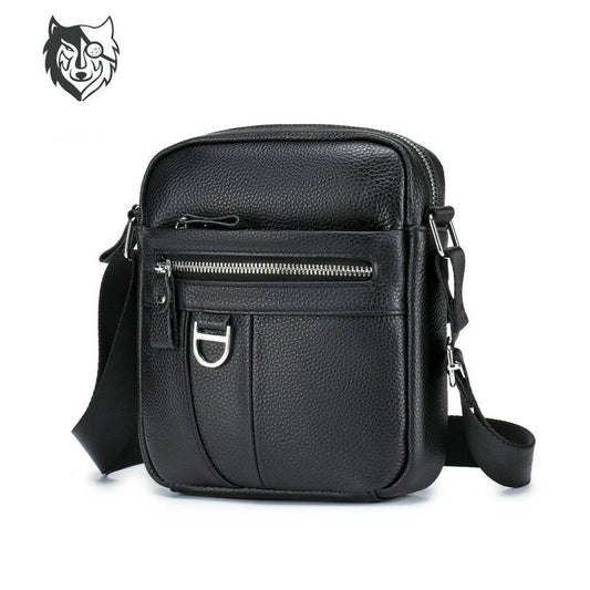 Men's Layer Cowhide Business Leisure Mini Genuine Men's Messenger Bag