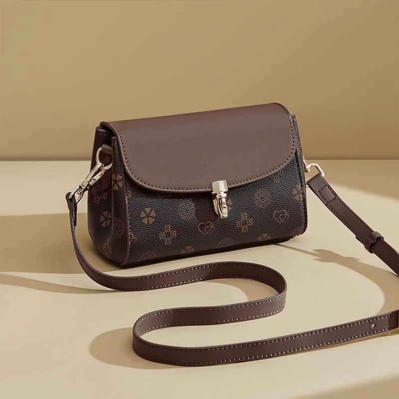 Women's Retro Printed Fashion High Sense One Simple Western Small Square Bags