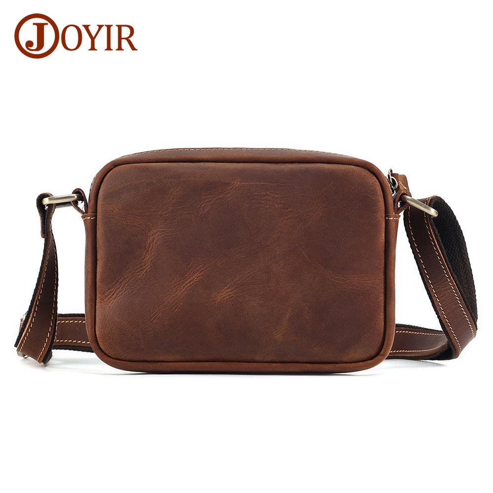 Women's & Men's Crazy Horse Leather Retro Neutral High-grade Men's Messenger Bag