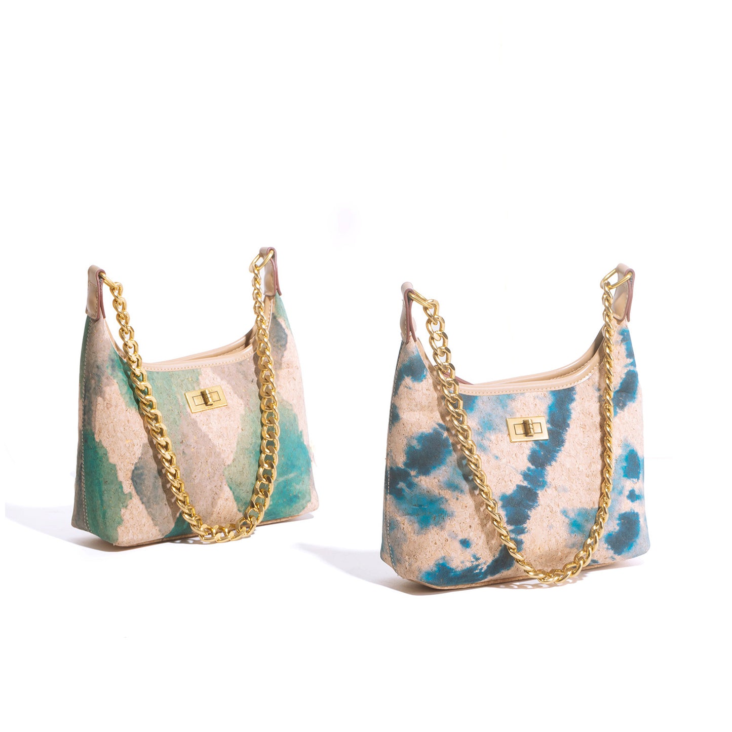 Women's Metal Chain Wooden Inside Outside Fashion Personality Storage Hand Light Bags