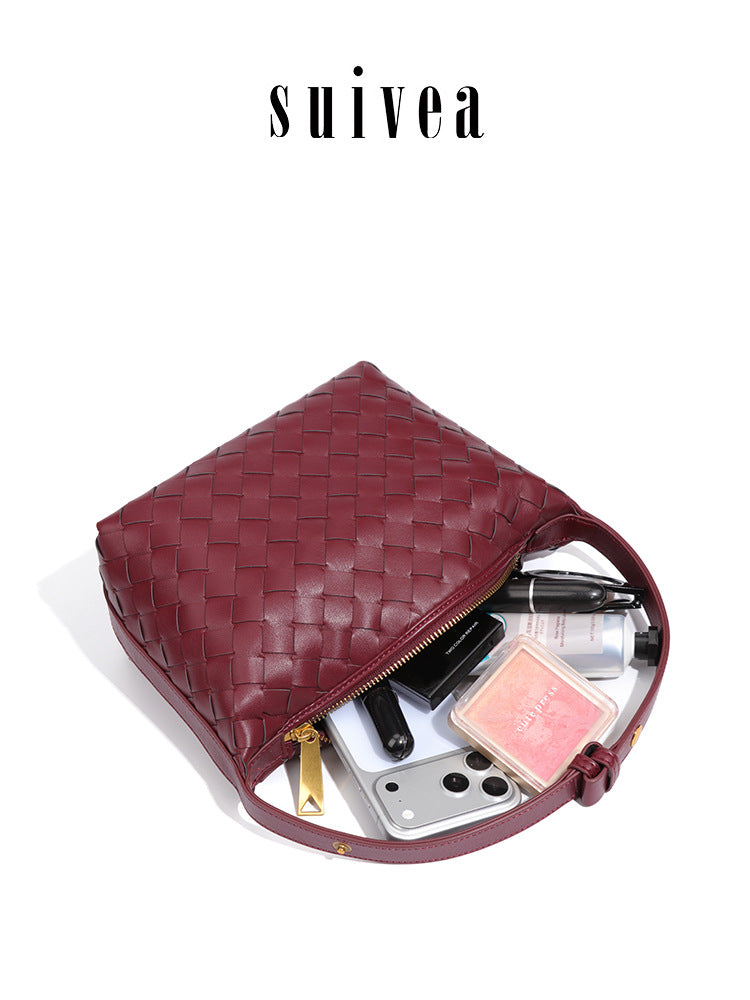 Women's Woven Niche Western Style Hand Carrying Lunch Box Commuter Underarm Bag