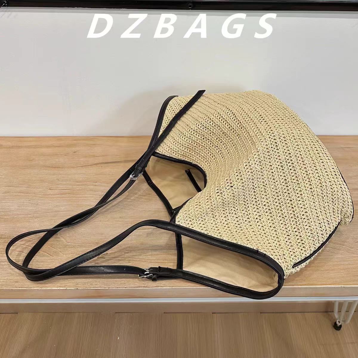 Color High Sense Vacation Style Commuter Large Capacity Totes Raffia Shoulder Bags