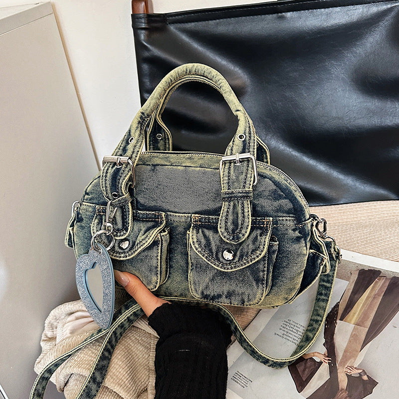 American Washed Denim Design Cool Retro Handbags