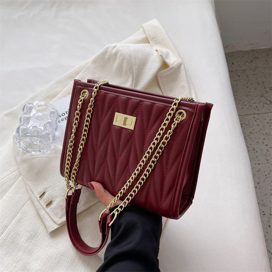 Women's Rhombus High Quality Summer Fashion Chain Personality Tote Bag