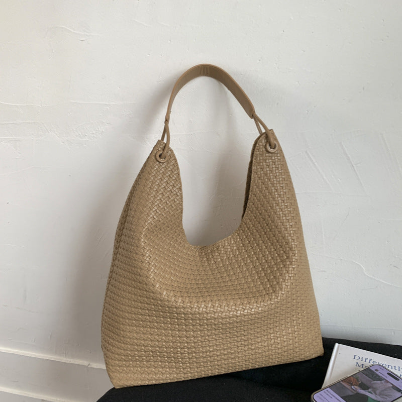 Women's Large Capacity Versatile Commuter Fashion Retro Texture Women's Shoulder Bag