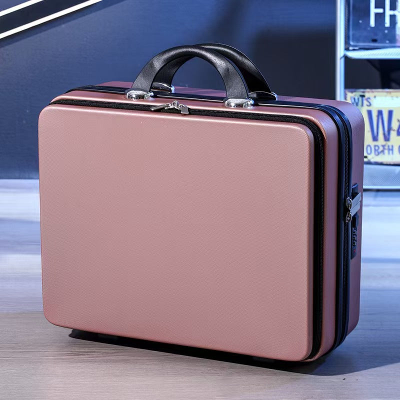 Women's & Men's Capital Business Front Open Cover Suitcase Inch Portable Password Cosmetic Case