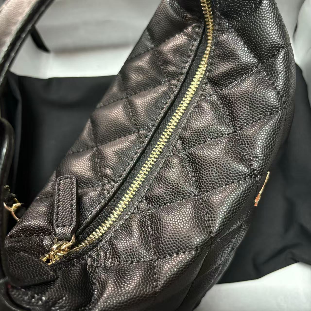 Rhombus Chain Cowhide Lunch Box Mini Fashion Underarm Bag