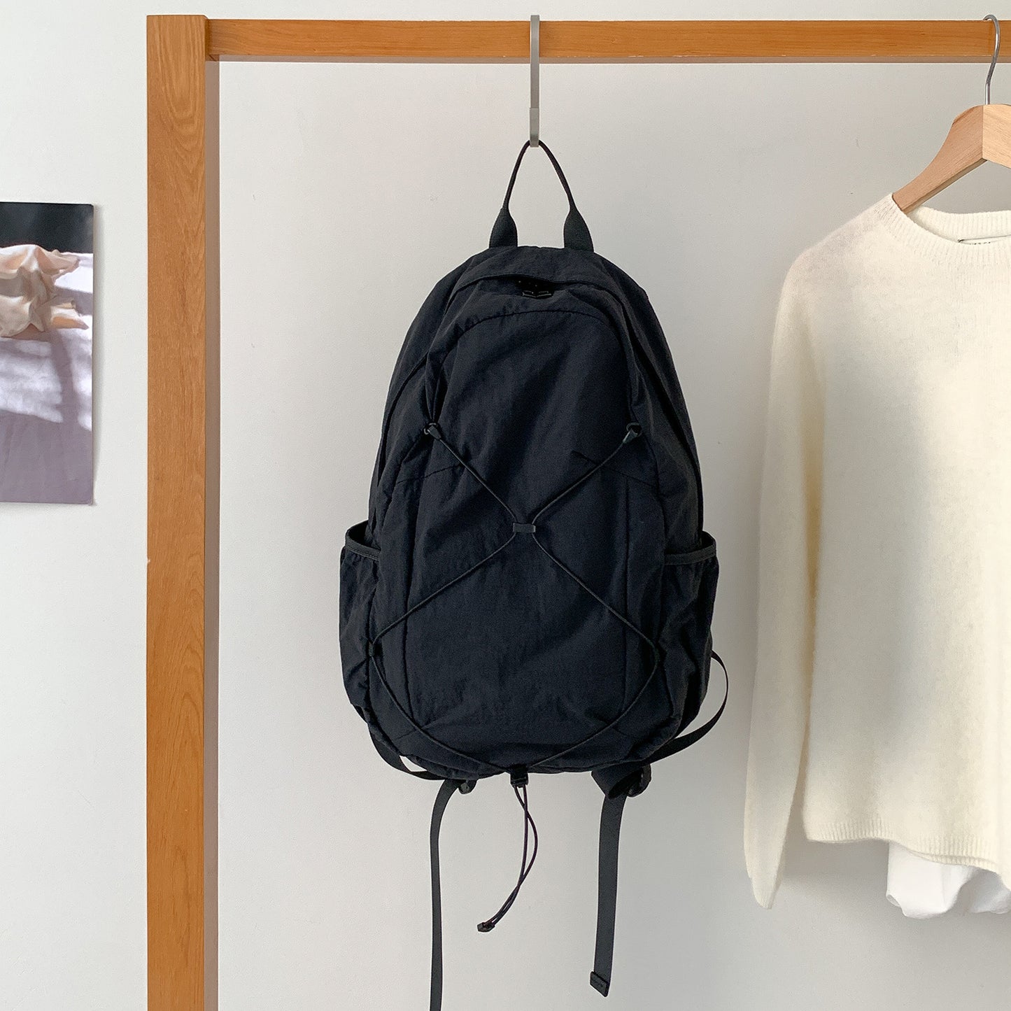 Women's Korean Style Autumn Lightweight Leisure Nylon Large Backpacks