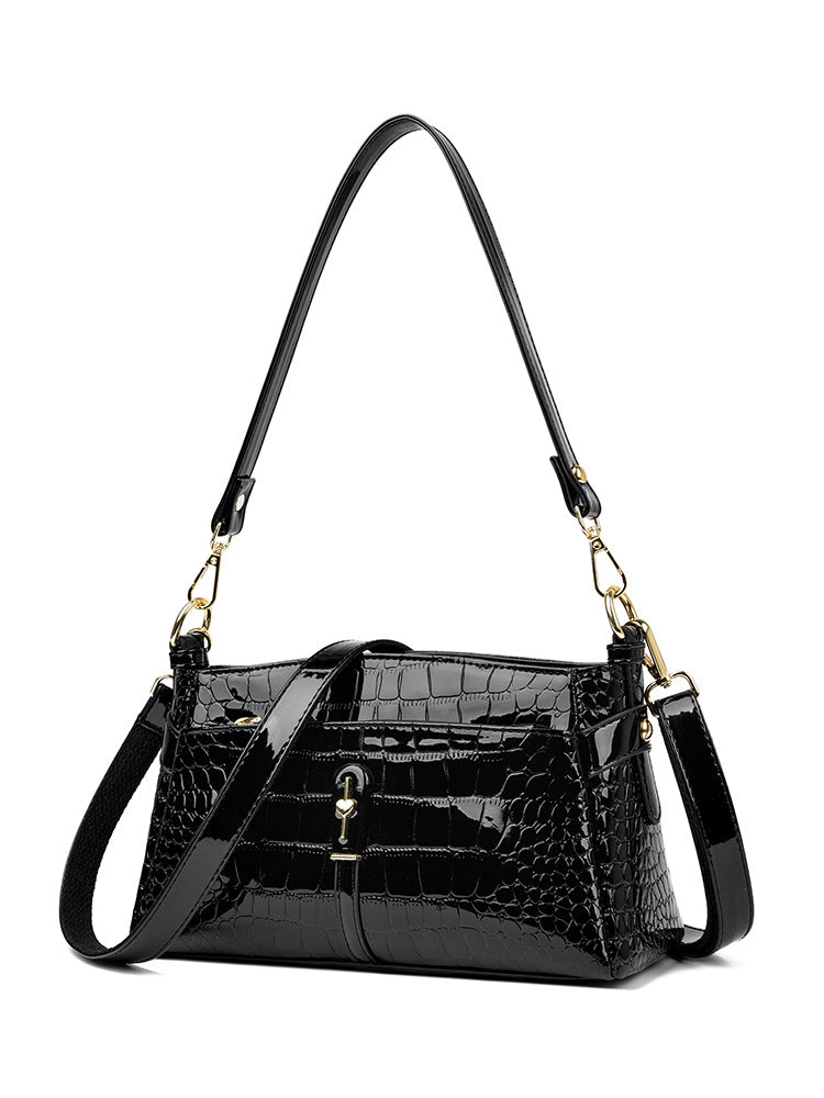 Women's Crocodile Pattern Mother Multilayer One Fashion Portable Large Women's Shoulder Bag