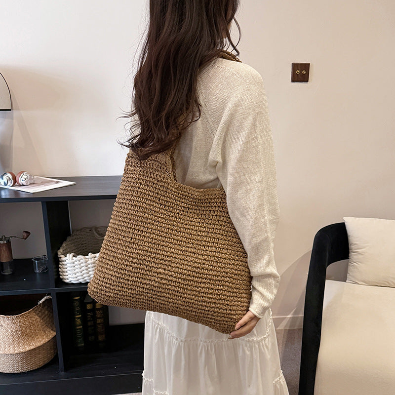 Women's Handmade Straw Woven Versatile Large Capacity Women's Shoulder Bag
