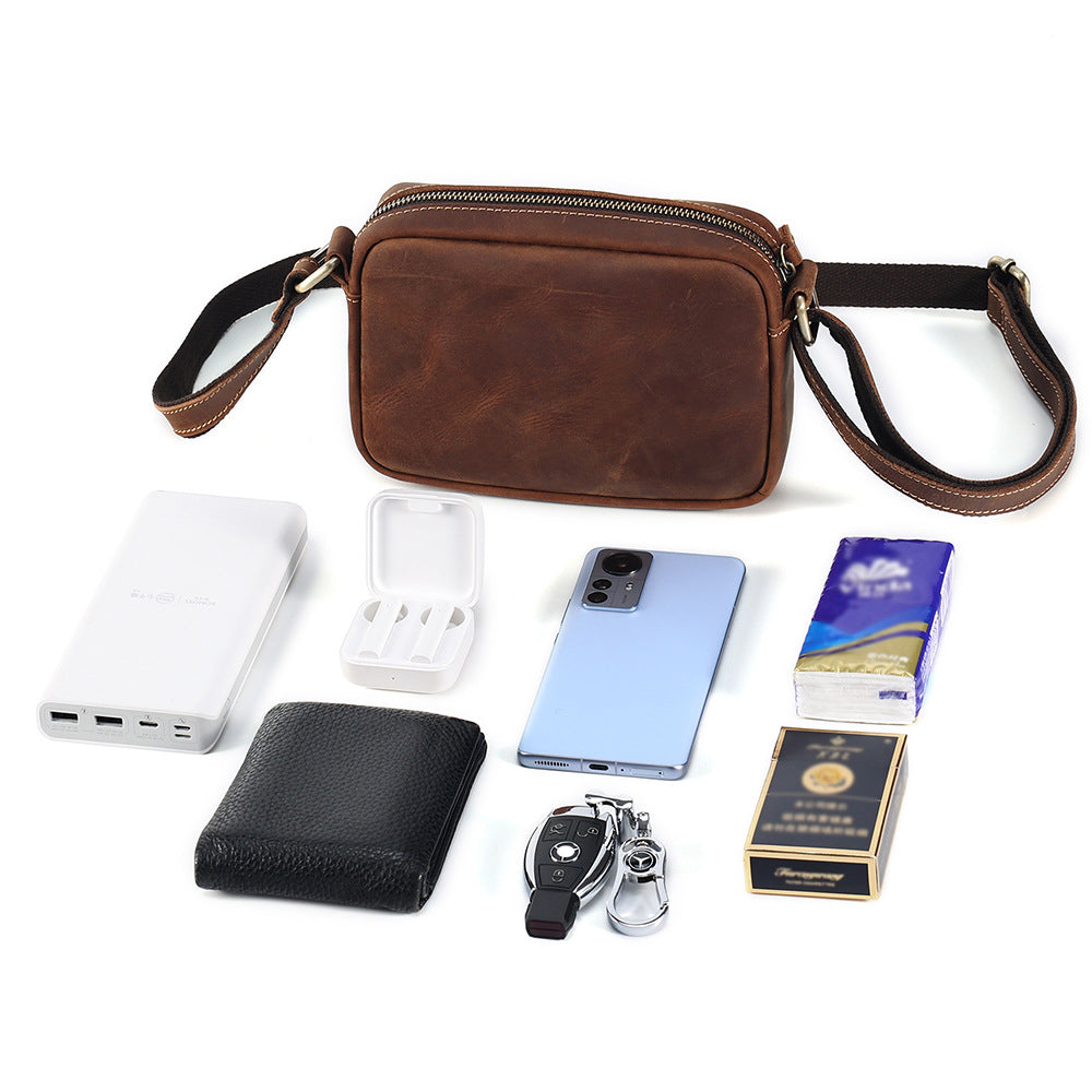 Men's High-grade Full Cowhide Genuine Leather Retro Men's Messenger Bags