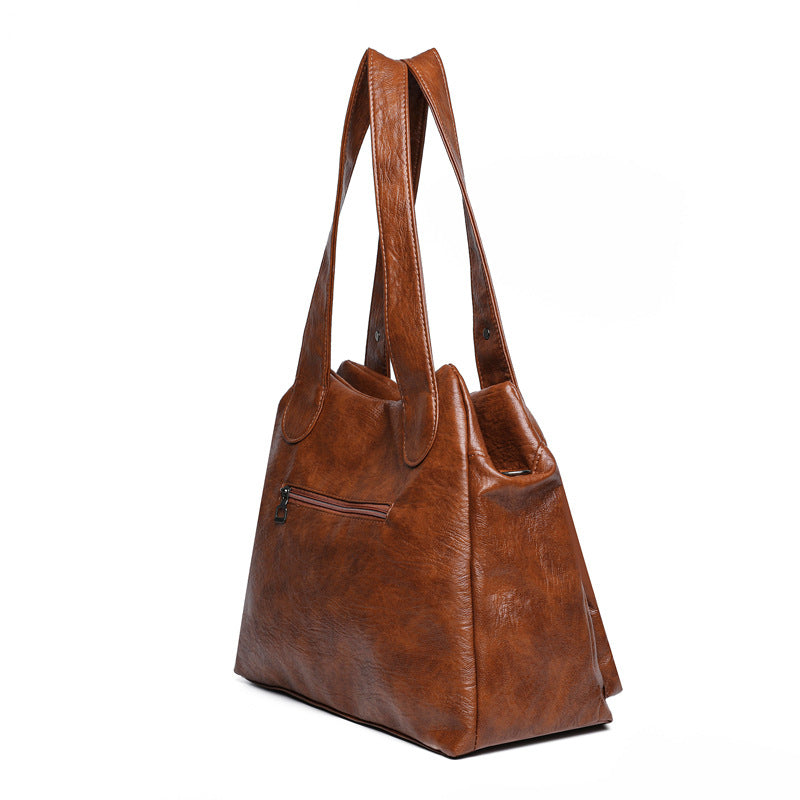 Women's Retro Trendy Mother Solid Color Bags