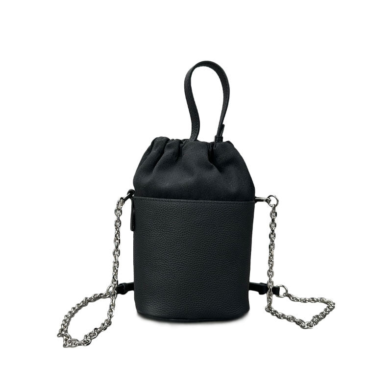 Women's Rich Chain One Drawstring First Layer Cowhide Bags