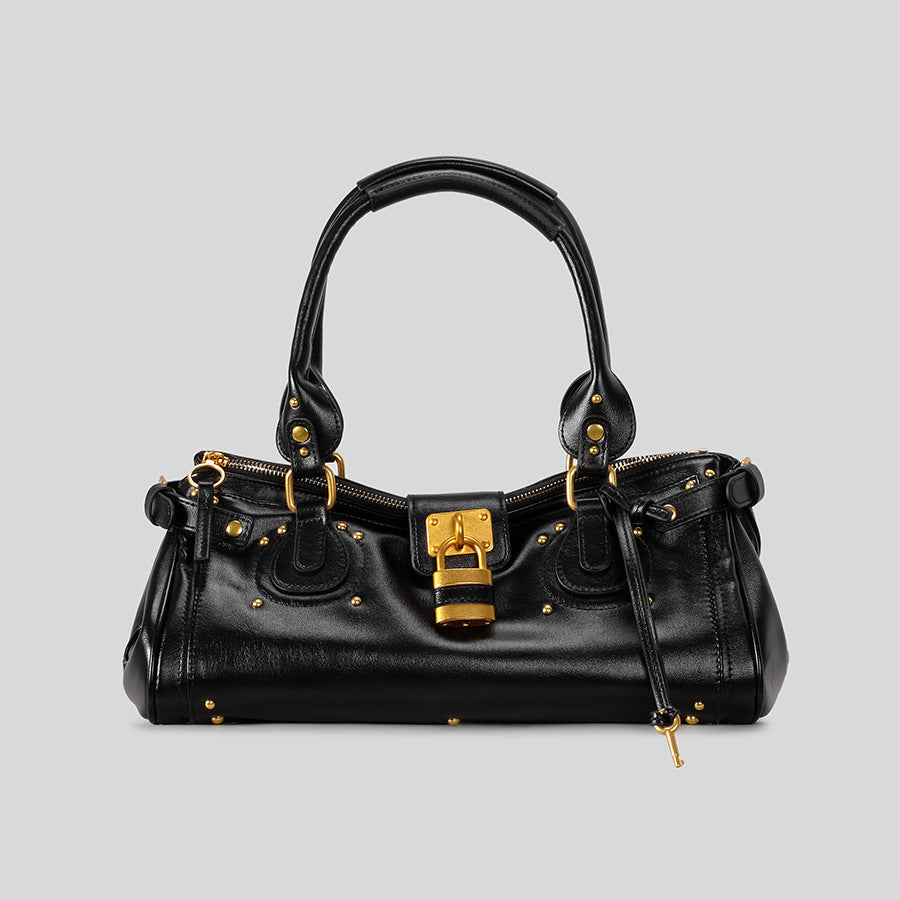 Retro Distressed Head Boston Motorcycle Portable Women's Handbag