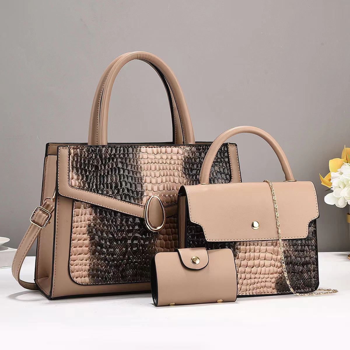 Women's Mother Contrast Color Fashion Trendy Large Bucket Bag