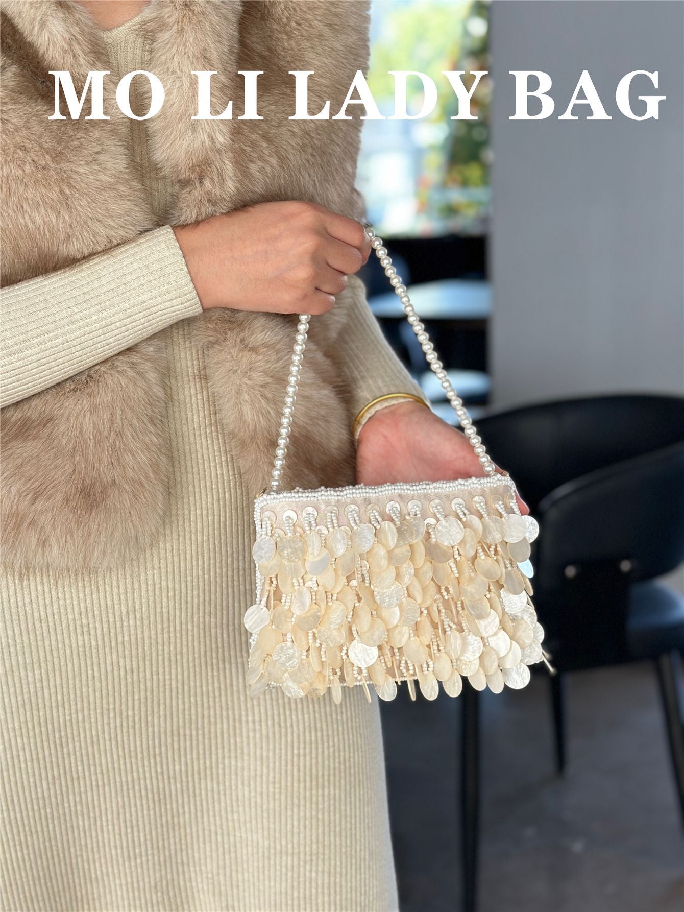 Women's Retro Scale Sequined Shell Dumpling String Women's Handbag
