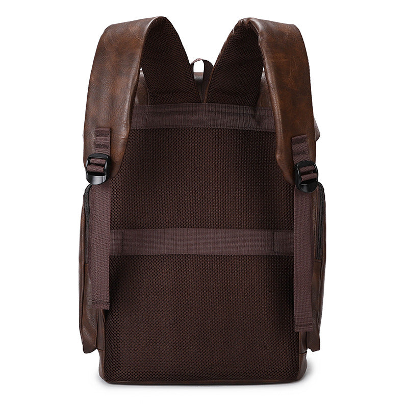 Popular Men's Fashion Vintage Leather Commuter Leisure Backpack