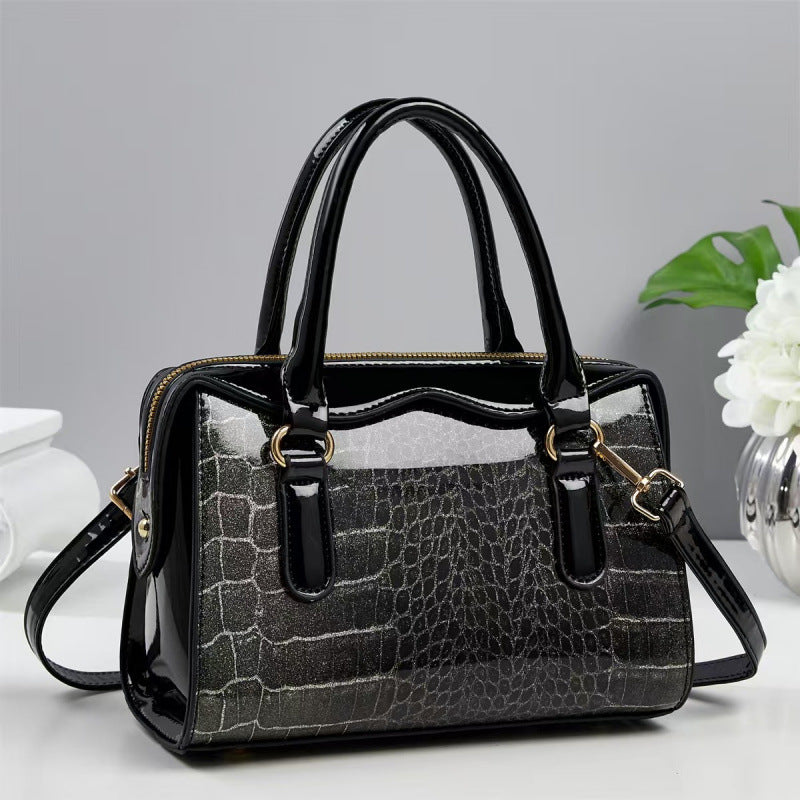 New Simple Stone Pattern Stitching Fashion Women's Handbag