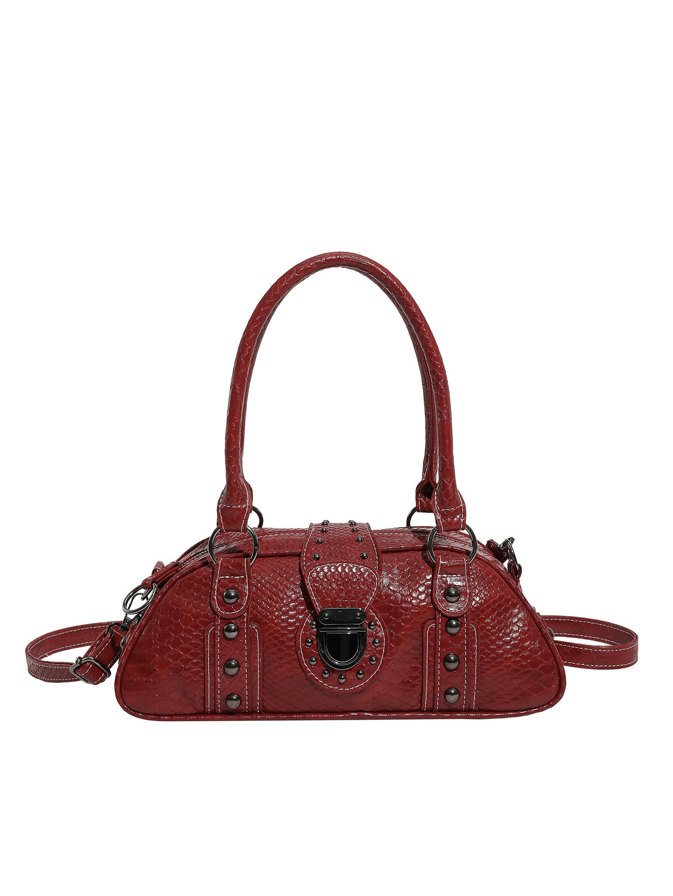 Underarm Fashion Snake Pattern Commuter Boston Retro Women's Shoulder Bag
