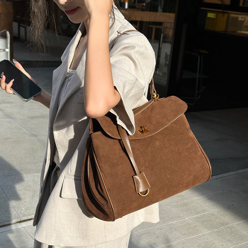Women's Vintage Suede Large Capacity Commuter High-grade Tote Bag