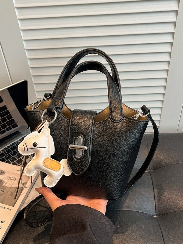 Niche Solid Color Design Advanced Sweet Western Style Trendy Bucket Bag
