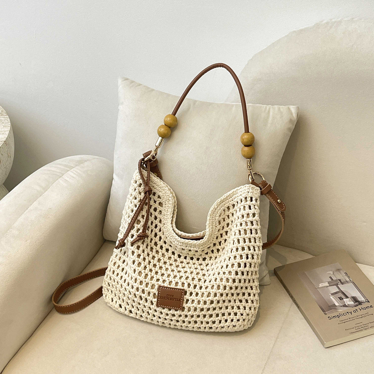 Women's Woven Seaside Vacation Beach Fashion Commuter Tote Bags