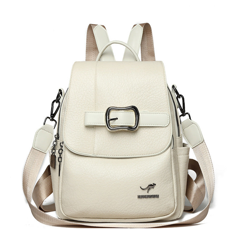 Women's Trendy Texture Soft Leather Korean Fashionable Backpacks