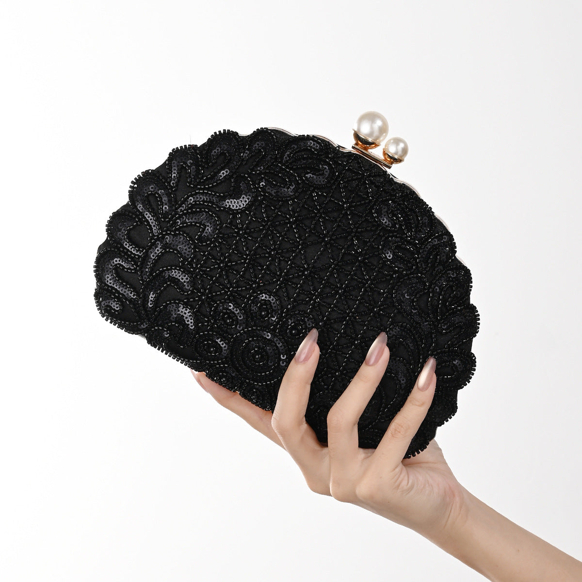 Party Hand Pearl Embroidery Sequined Beaded Banquet Women's Handbag