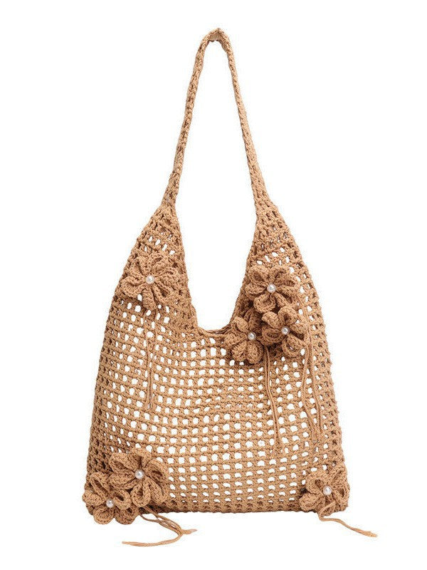 Knitted Hollow Beach Large Capacity Woven Western Shoulder Bags