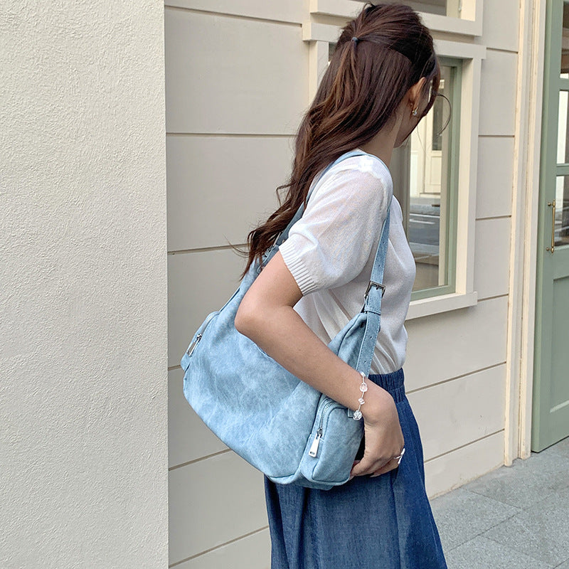 Women's Korean Style Niche Fashion Haulage Motor Leisure Underarm Bag