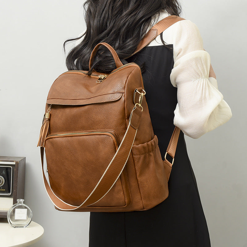 Elegant Women's Retro Large Capacity Brown Bags