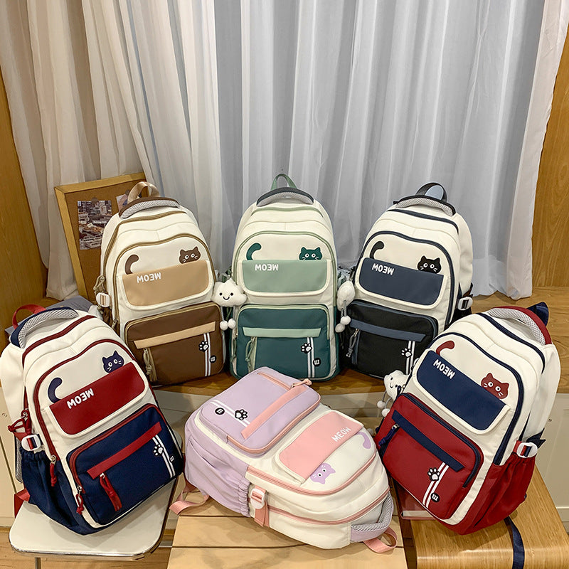 Women's Good-looking Simple Korean Versatile Cute Large Backpacks