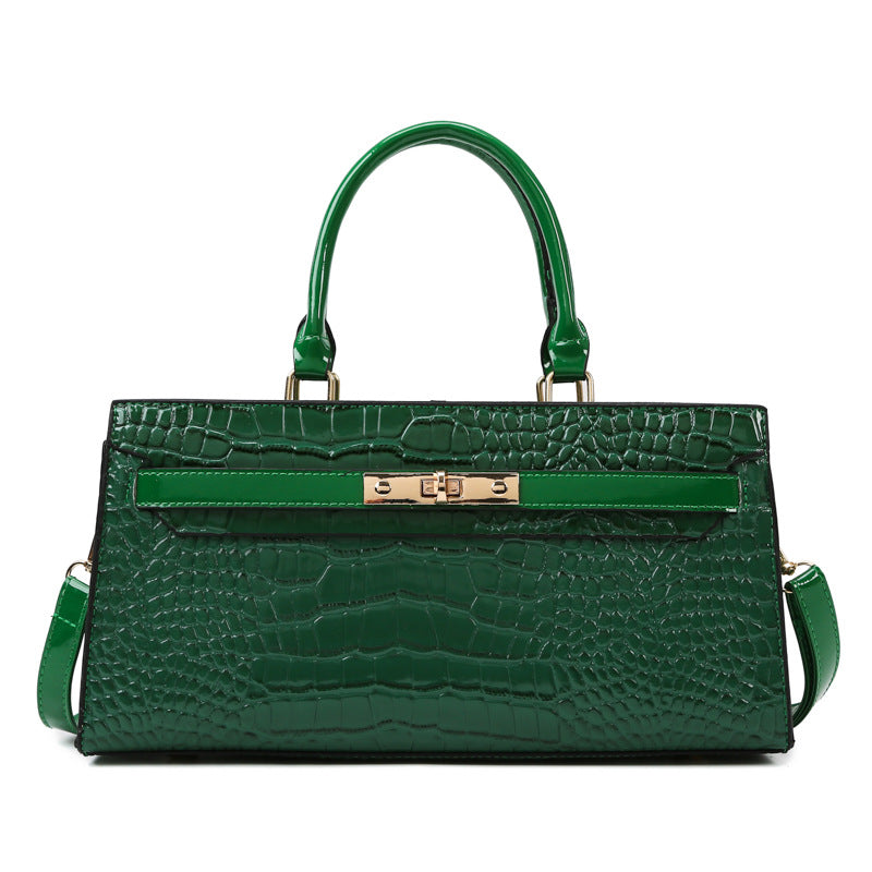 Women's Large Capacity Kelly Crocodile Pattern Portable Women's Messenger Bag