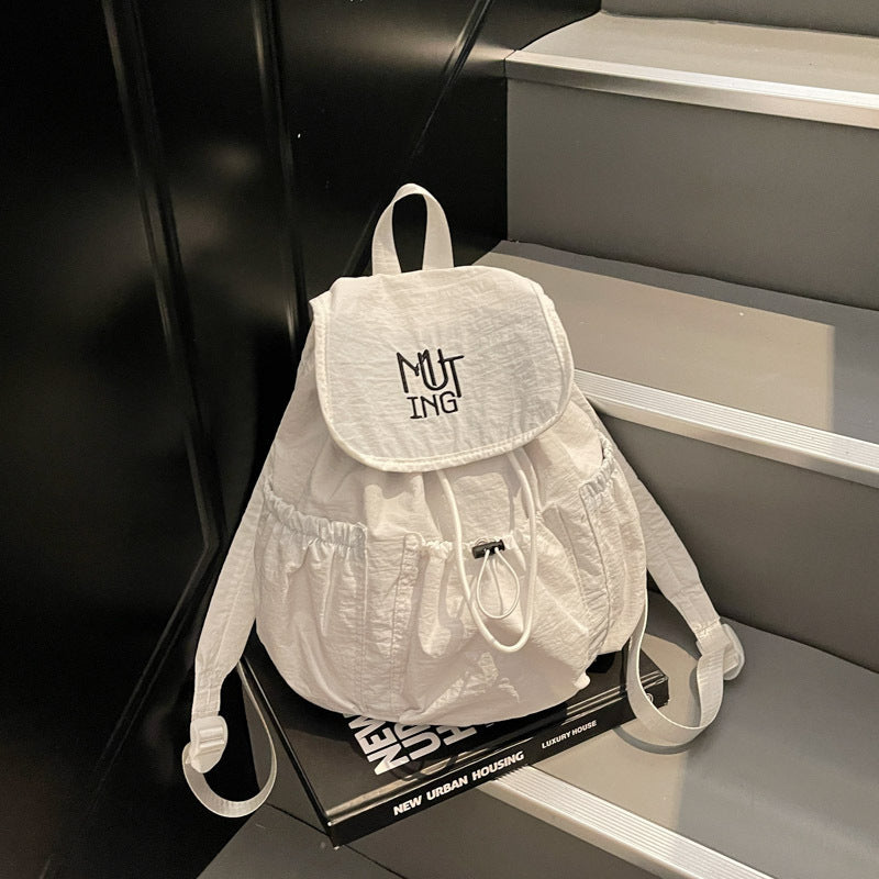 Large Capacity College Lightweight Drawstring Idle Shoulder Bags