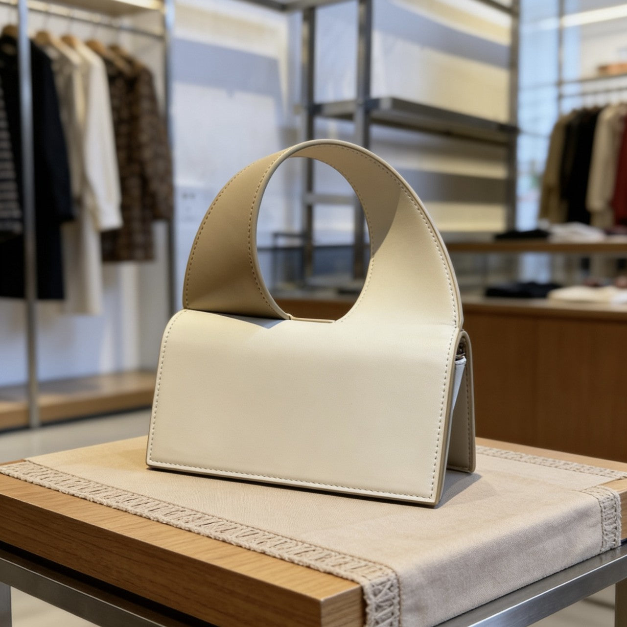 Female File Personality Wide Strap Contrast Color Bags