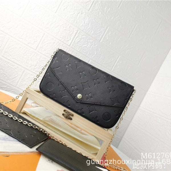 Women's Three-in-one Envelope Fashion Embossed Chain Women's Messenger Bag