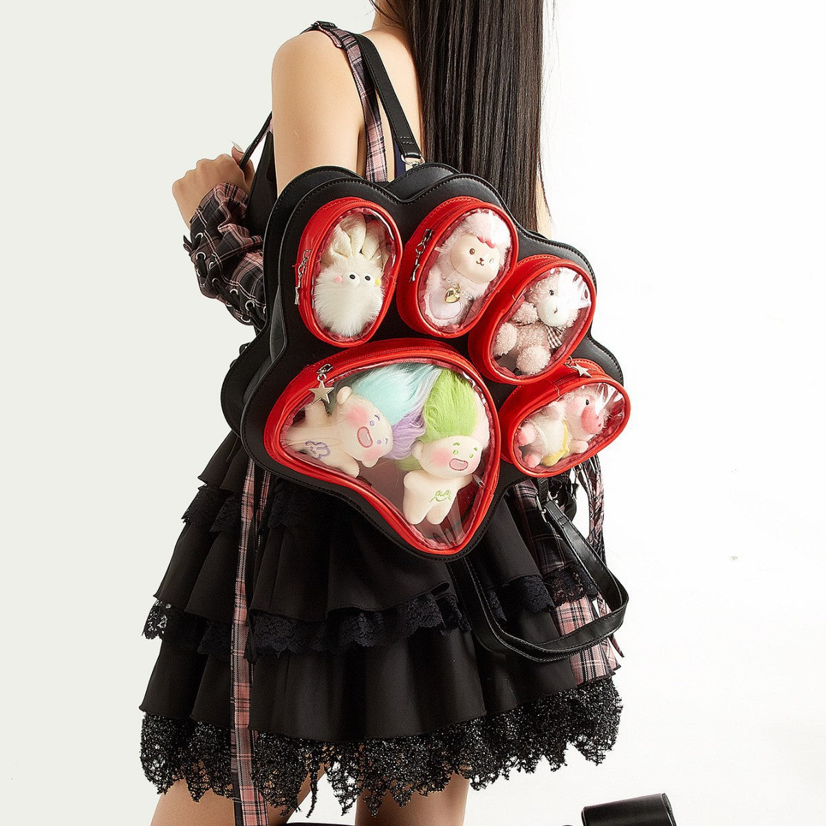Cat Paw Cute Cartoon Western Style Large Backpacks