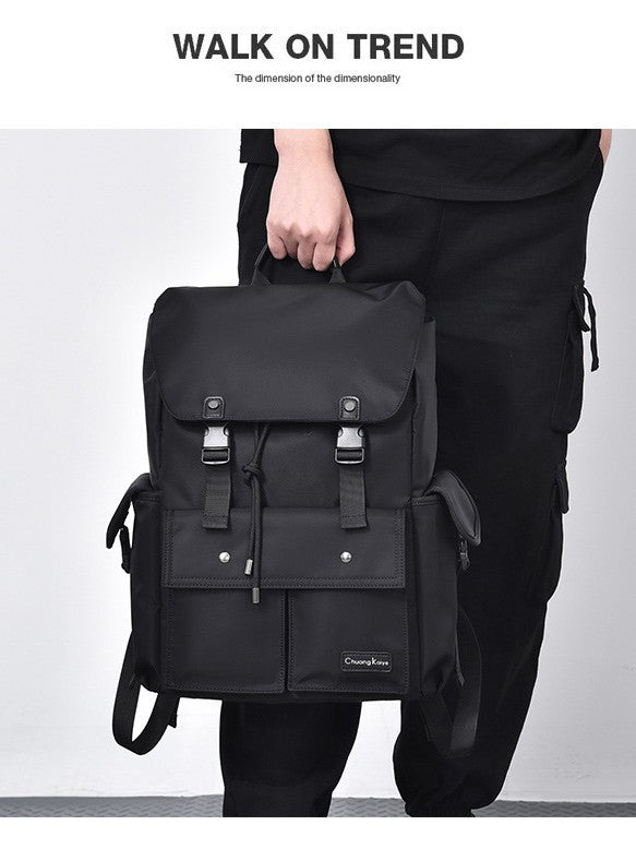 Men's Fashion Simple Waterproof Large Capacity Commuter Leisure Backpack