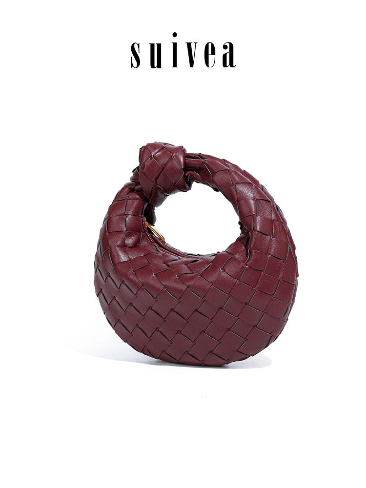 Fashion Woven Croissant Mini Knotted Versatile Exquisite Hand Carrying Dumpling Women's Handbag
