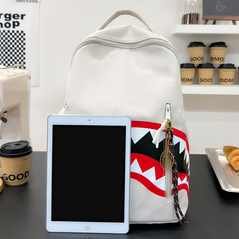 Women's & Men's Shark American Personalized Iti Fashion Trendy Leisure Backpack