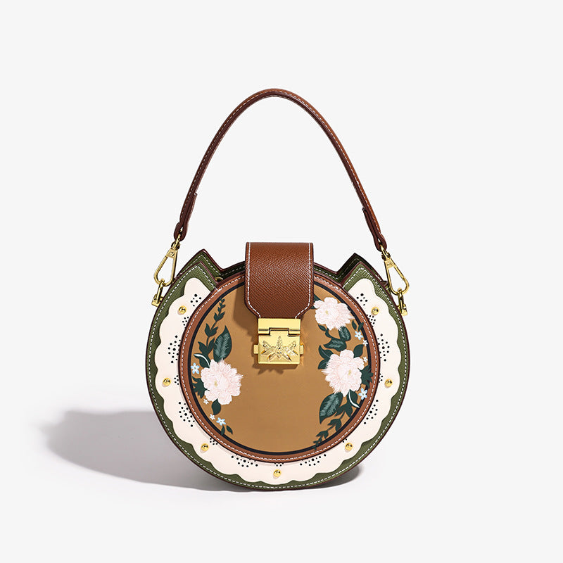 Women's Birthday Gifts High-grade Lovely Portable Round Women's Shoulder Bag