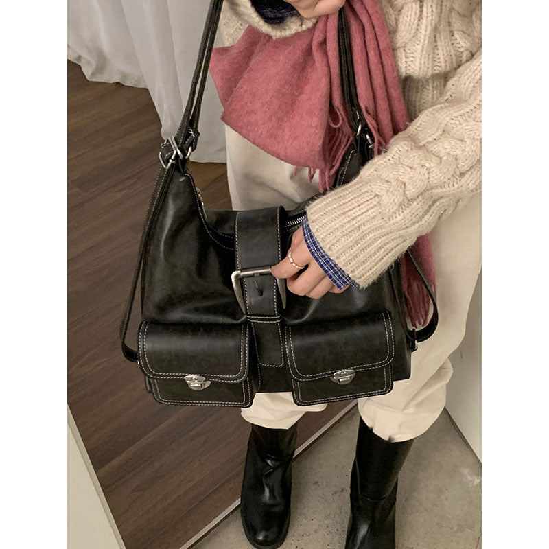 Retro High-grade Large Capacity Underarm Simple Tote Bag