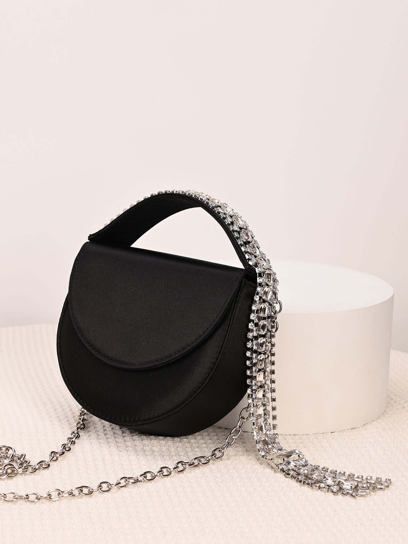 French Style Fairy Shiny Tassel Saddle Women's Shoulder Bag