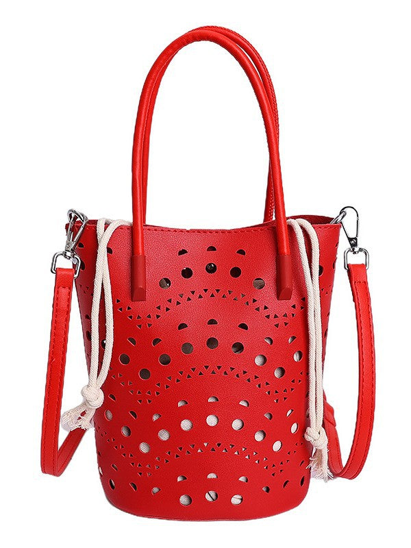 Women's Korean Hollow Fashion Drawstring Vegetable Basket Bags