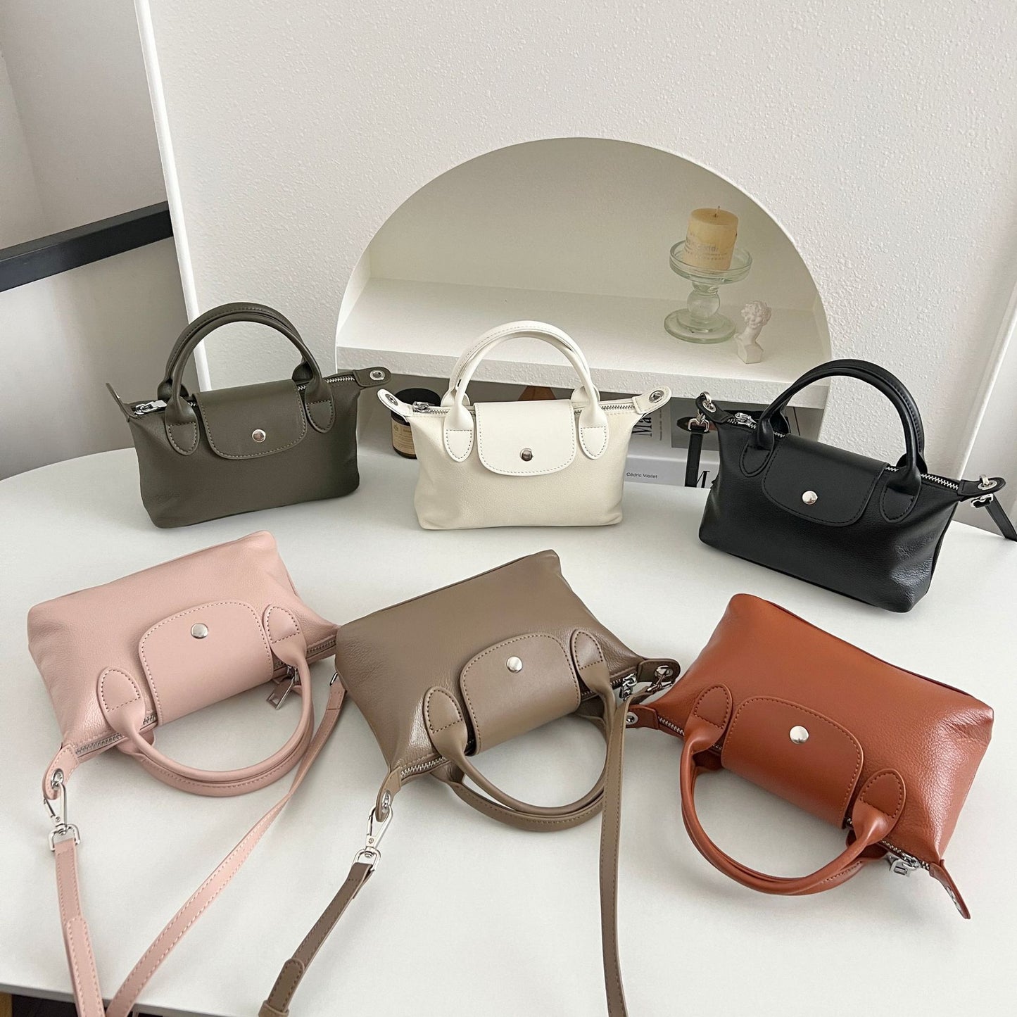 Women's Leather Niche First Layer Cowhide Large Women's Messenger Bag