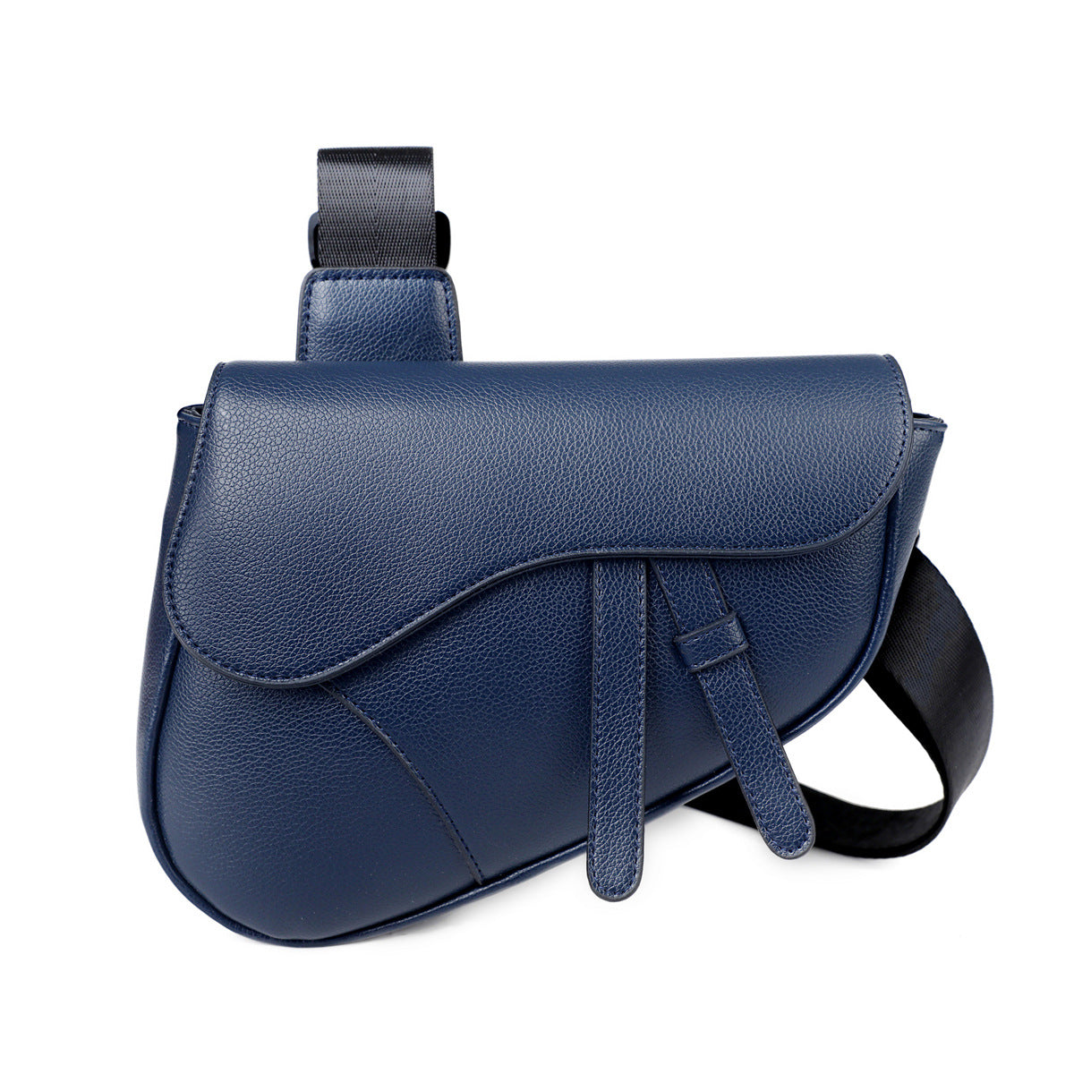 Men's Saddle Zipper Simple Textured Lightweight Solid Men's Bags