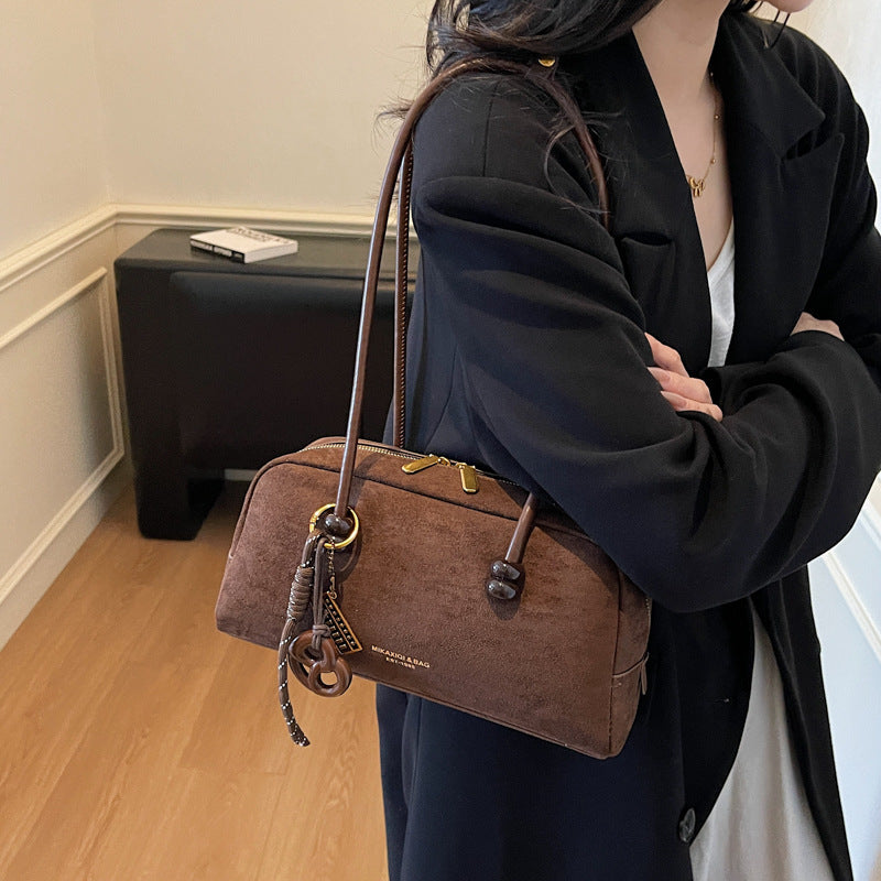 Women's Boston Light Luxury High-grade Suede Commuter Large Bags