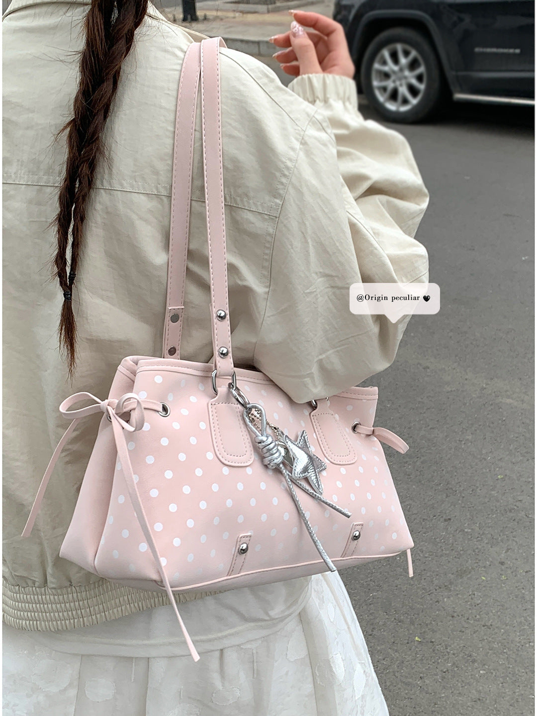 Women's Summer Fashion High-grade Polka Dot Printed Underarm Bag