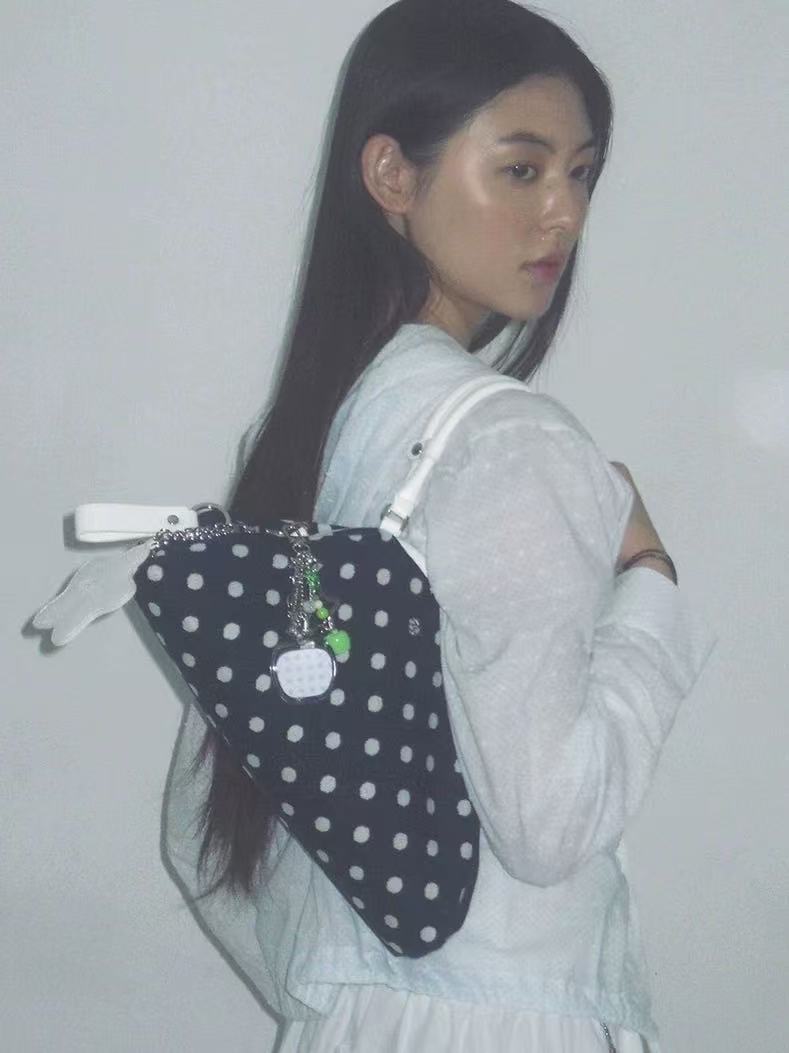 Second Hair Embroidery Leopard Print Mirror Pendant Underarm Bag
